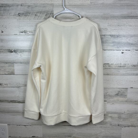 Marc New York by Andrew Marc Womens Extra Large V-Neck Sweatshirt Color Cream XL - Picture 6 of 8